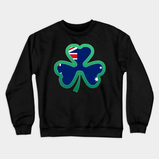 Australian Flag for st patricks day, Irish Shamrock Crewneck Sweatshirt by Myteeshirts